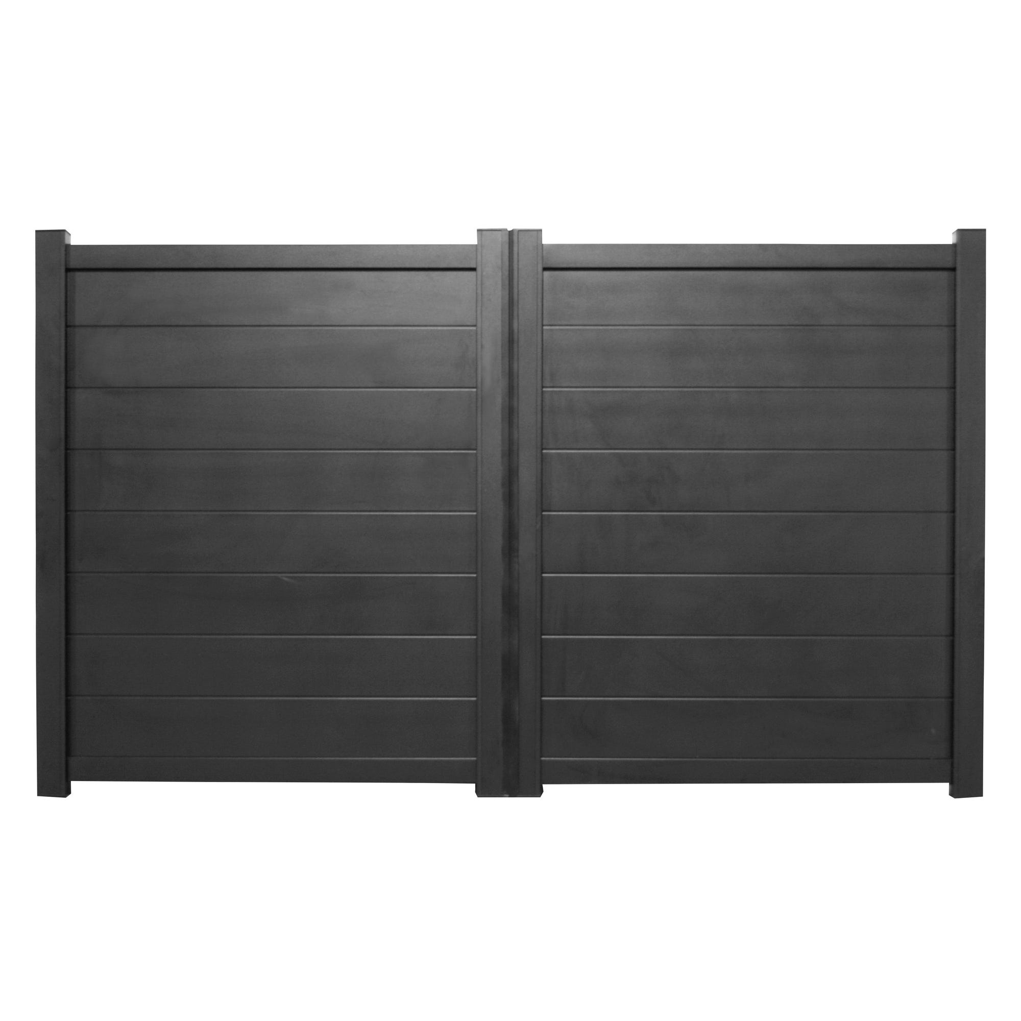 Portail aluminium Clermont noir H.1,8 x l.3,5 m 0