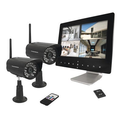 Pack vidéosurveillance sans fil avec carte SD 32 Go THOMSON 1