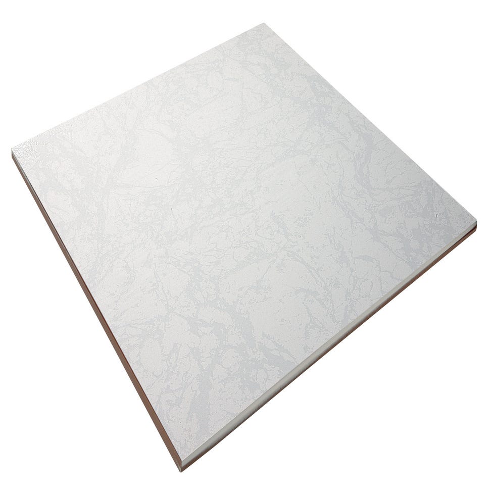 Carrelage sol intérieur effet marbre l.45x L.45cm - Ubeda Blanc 3