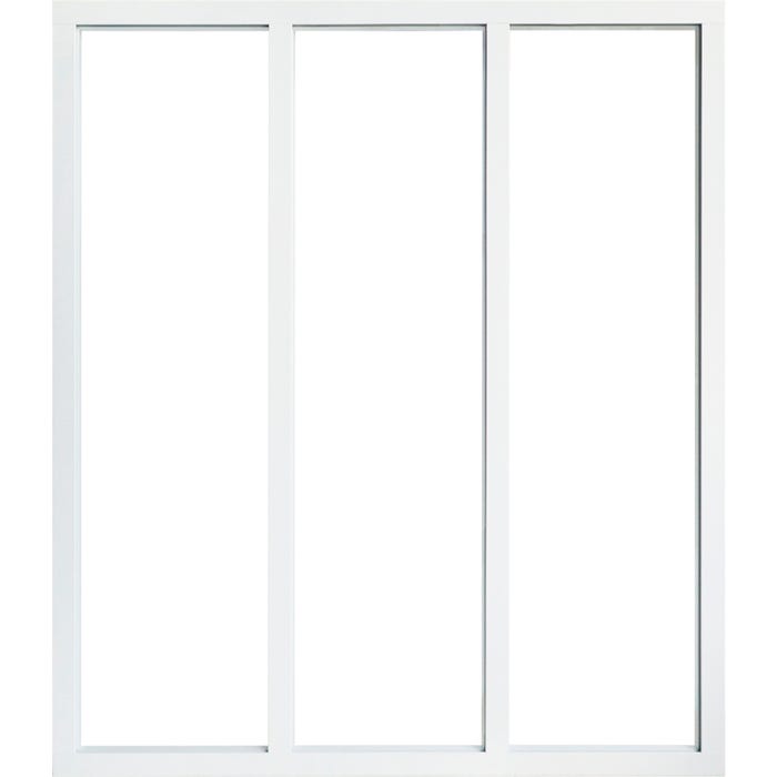 Kit verrière aluminium 3 vitrages clairs inclus hauteur 1080 mm blanc sablé 3