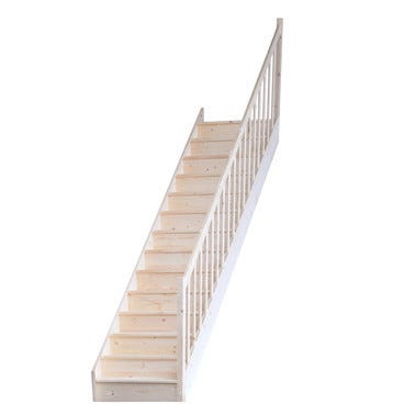 Escalier Quart Tournant Gauche Bas En Sapin Bricoman