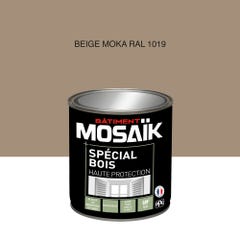 Peinture bois acrylique satin beige moka RAL 1019 0,5 L - MOSAÏK 1
