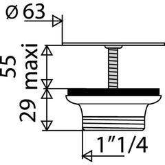 Bonde lavabo à grille ABS Diam.63 mm - VALENTIN 1
