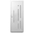 Porte d'entrée Aluminium gauche blanche bâton maréchal 215 x 10.6 cm Malaga premium