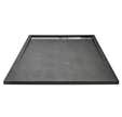 Receveur extra plat à poser ou à encastrer écoulement caniveau en résine gris anthracite l.140 x L.80 cm