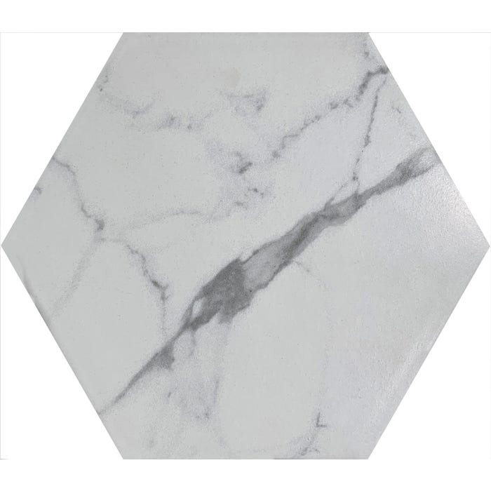 Carrelage sol intérieur effet marbre l.20x L.24cm - Statuarietto White 0