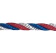 Corde cablée polypropylène bleu/rouge/blanc 6 mm Long.1 m