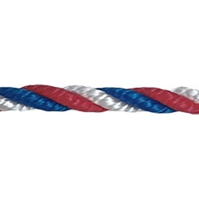 Corde cablée polypropylène bleu/rouge/blanc 6 mm Long.1 m 0