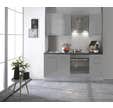 Cuisine complète 195 cm avec électroménagers Gris clair laqué - Lune