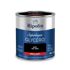Peinture intérieure et extérieure multi-supports glycéro brillant noir 0,5 L - RIPOLIN 2