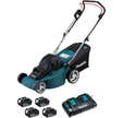MAKITA Tondeuse électrique batterie 36V sans fil - 2 x 18V + 4 batteries 3 Ah + chargeur duo DLM380PF4