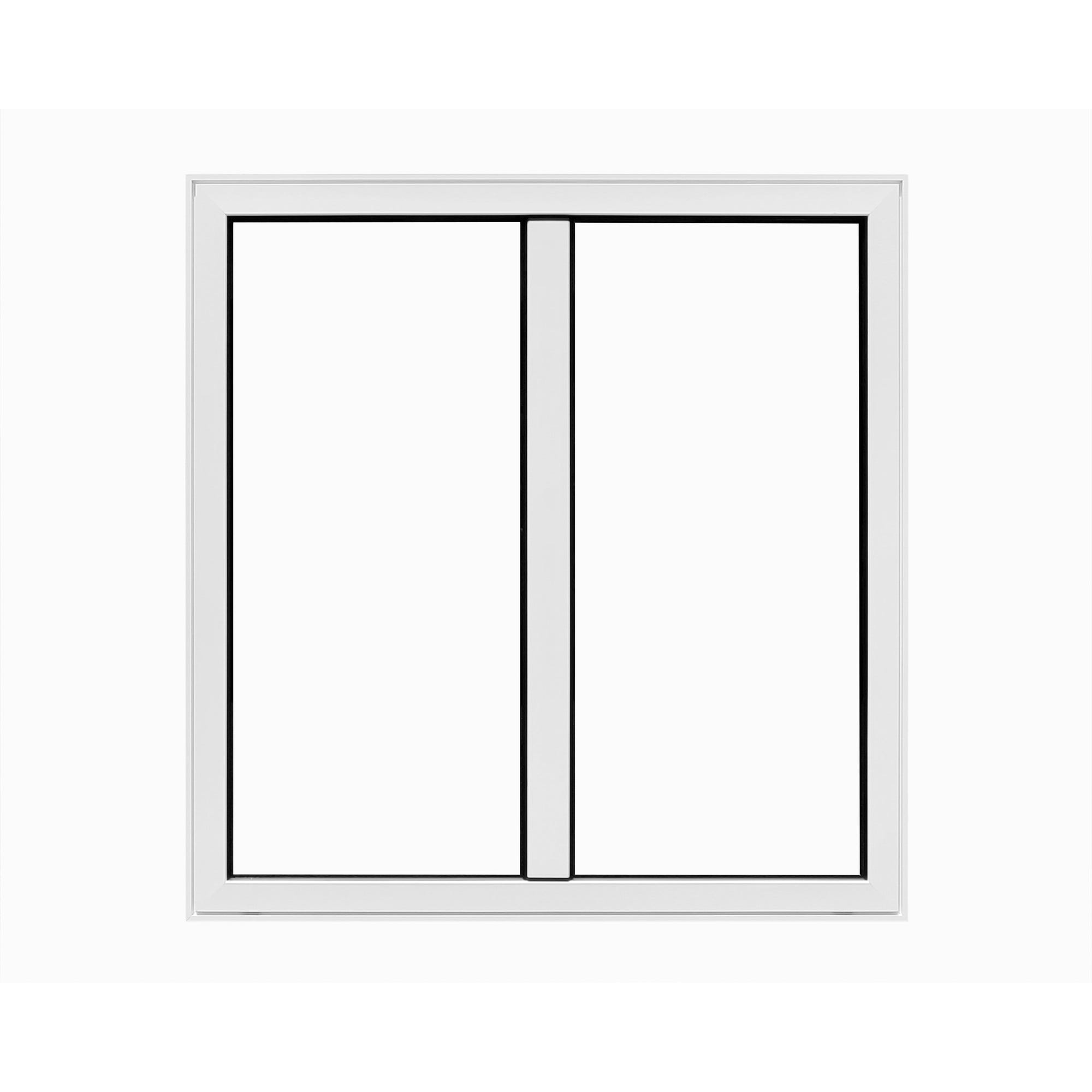 Fenêtre aluminium H.75 x l.100 cm ouvrant à la française 2 vantaux blanc 2