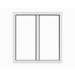 Fenêtre aluminium H.115 x l.100 cm ouvrant à la française 2 vantaux blanc 2