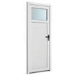Porte de service PVC 1/4 vitrée poussant gauche H.200 x l.80 cm
