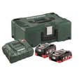 Pack 2 batteries 18V 4Ah LiHD  + 1 batterie 5,5Ah  LiHD + chargeur rapide ASC 55 en coffret Metaloc - 685136000 METABO