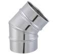 Coude secteur 45° Tyral inox 304 Diam.125 mm