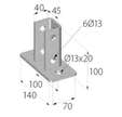 Grand socle  pour rail 41x 41 mm - EZ   -OB PROFILS