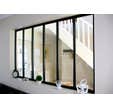 Kit verrière aluminium 6 vitrages clairs inclus hauteur 1300 mm noir sablé