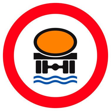 Panneau interdit transport prod. polluants les eaux Diam.300 mm