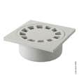 Siphon de cour gris 200 x 200 mm sortie Diam.80 mm PP