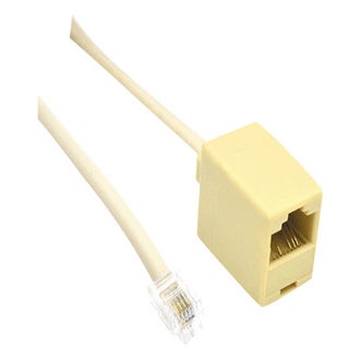 Câble ADSL/Modem Plat RJ11 téléphonique mâle/mâle blanc 10 mètres