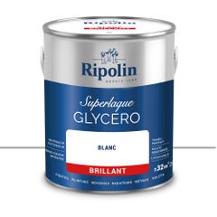Peinture intérieure et extérieure multi-supports glycéro brillant blanc 2 L - RIPOLIN 0