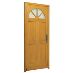 Porte d’entrée bois amarine poussant droit H.215 x l.90 cm 0