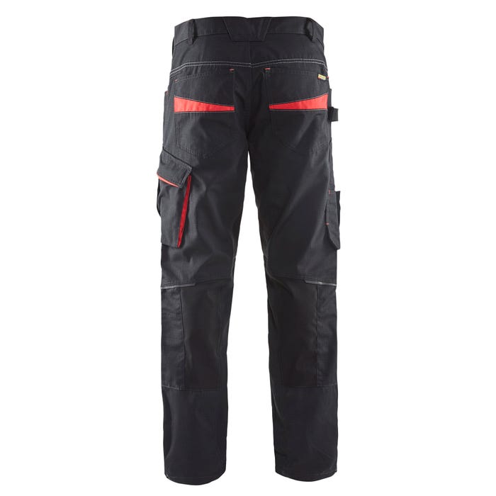 Pantalon de travail stretch Noir/Rouge T.50 1495 - BLAKLADER 1