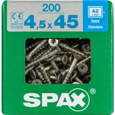VIS AGGLO SPAX INOX TF TX 4,5X45 X200 2