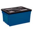 Bac de rangement plastique gris avec couvercle 50 L - EDA