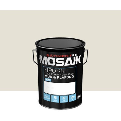 Peinture intérieure mat blanc cassé teintée en machine 4L HPO - MOSAIK 1