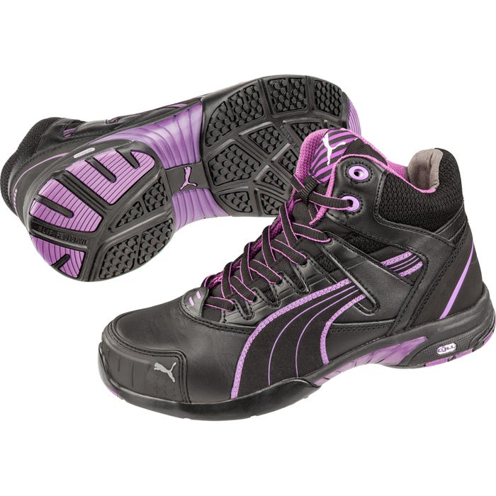 Chaussure de securite femme PUMA S3 Taille 40 STEPPER modele haut Noir et Violet 630600 Bricoman