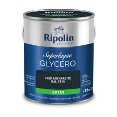 Peinture intérieure et extérieure multi-supports glycéro satin gris anthracite 2 L - RIPOLIN 2
