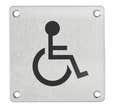Plaque signaletiq 100x100mm wc handicape