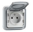 Prise 2p+t encastre gris legrand