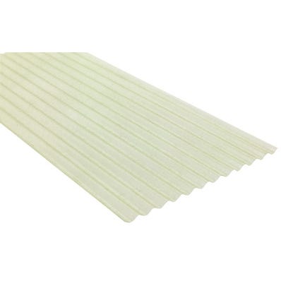 Plaque polyester translucide petites ondes L.250 x l.90 cm 0