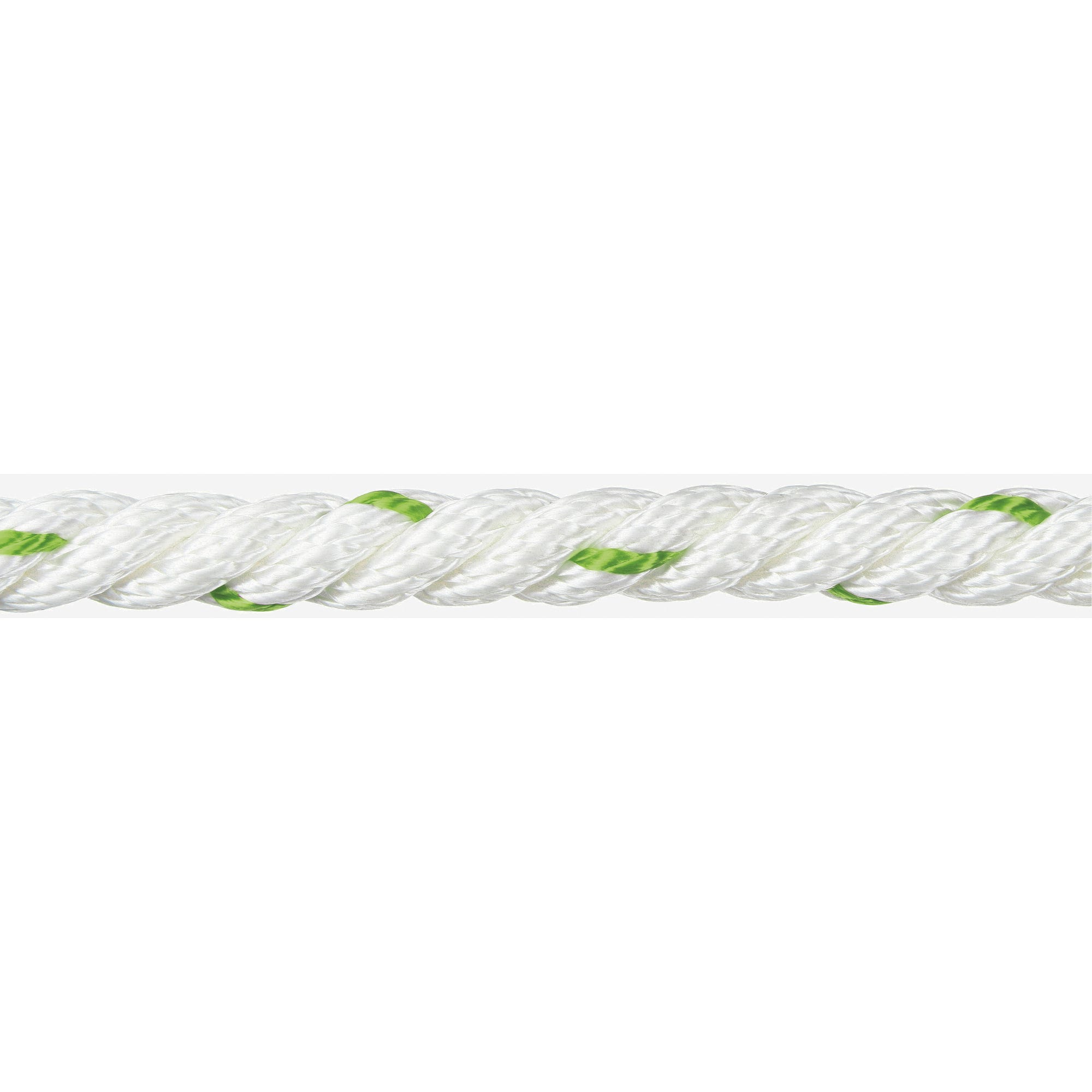 Corde cablée polyester blanc/vert 12 mm Long.1 m 0
