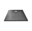 Receveur extra plat à poser ou à encastrer écoulement décentré en résine gris anthracite l.120 x L.70 cm