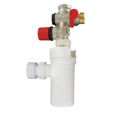 Groupe de sécurité hydraulique droit laiton pour eau douce avec siphon - COMAP 1