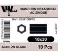 MANCHONS HEXAGONAL ZG M10X30 X10