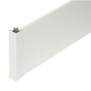 Plinthe PVC décor blanc brillant - Dimensions 16x150x2000mm