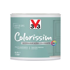 Peinture intérieure multi-supports acrylique satin vert de gris 0,5 L - V33 COLORISSIM 0