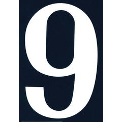 Numéro de rue "9" en PVC adhésif L.110 x l.75 mm - CHAPUIS