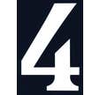 Numéro de rue "4" en PVC adhésif L.110 x l.75 mm - CHAPUIS