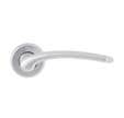 ENSEMBLE POIGNEES DE PORTE SUR ROSACE IBIZA ALUMINIUM FINITION ARGENT CLE L