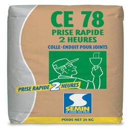 Colle-enduit pour joint CE78 rapide 2h sac de 25 kg - SEMIN 1