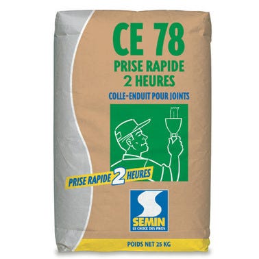 Colle-enduit pour joint CE78 rapide 2h sac de 25 kg - SEMIN 0
