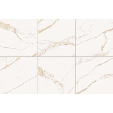 Carrelage sol intérieur effet marbre l.60x L.60cm - Marble Vision Calacata 1