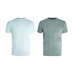 Lot de 2 tee-shirt blanc / gris T.M