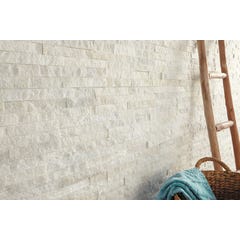 Plaquette de parement pierre naturelle blanc l.18 x L.40 cm Canyon 8 2